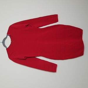 Betsey Johnson Red Bodycon Full Zip Back Dress M